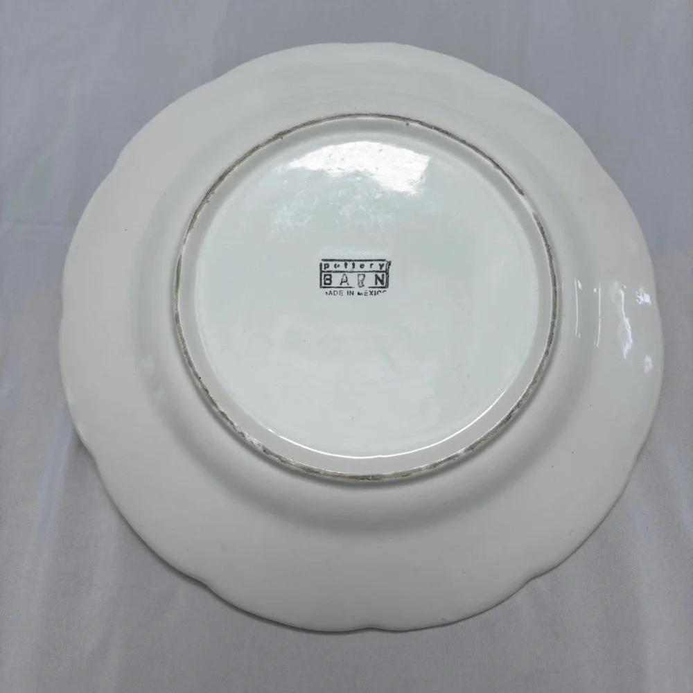 Pottery Barn Vintage Yellow Plate with Cherries 12”